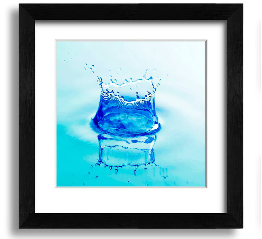 Aqua Splash Square Framed Print showcasing vibrant aqua tones in a stylish square frame, ready to hang.