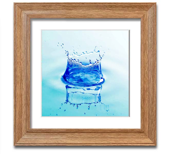 Aqua Splash Square Framed Print showcasing vibrant aqua tones in a stylish square frame, ready to hang.