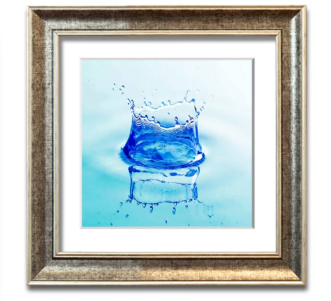 Aqua Splash Square Framed Print showcasing vibrant aqua tones in a stylish square frame, ready to hang.