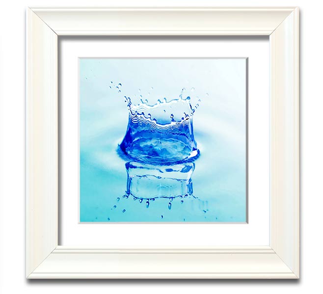 Aqua Splash Square Framed Print showcasing vibrant aqua tones in a stylish square frame, ready to hang.