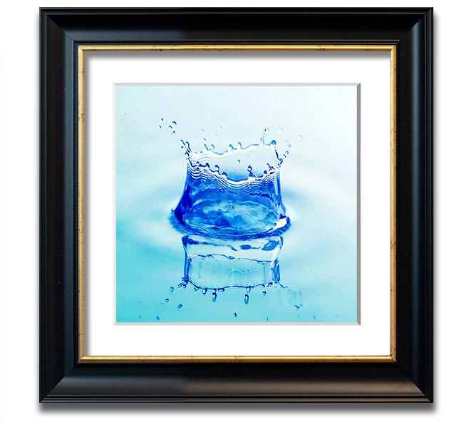 Aqua Splash Square Framed Print showcasing vibrant aqua tones in a stylish square frame, ready to hang.