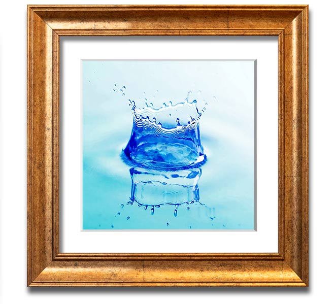 Aqua Splash Square Framed Print showcasing vibrant aqua tones in a stylish square frame, ready to hang.