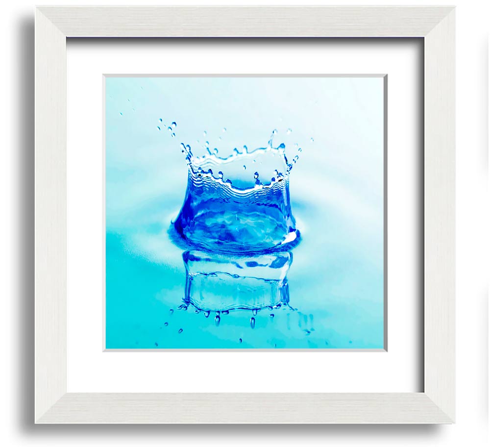 Aqua Splash Square Framed Print showcasing vibrant aqua tones in a stylish square frame, ready to hang.