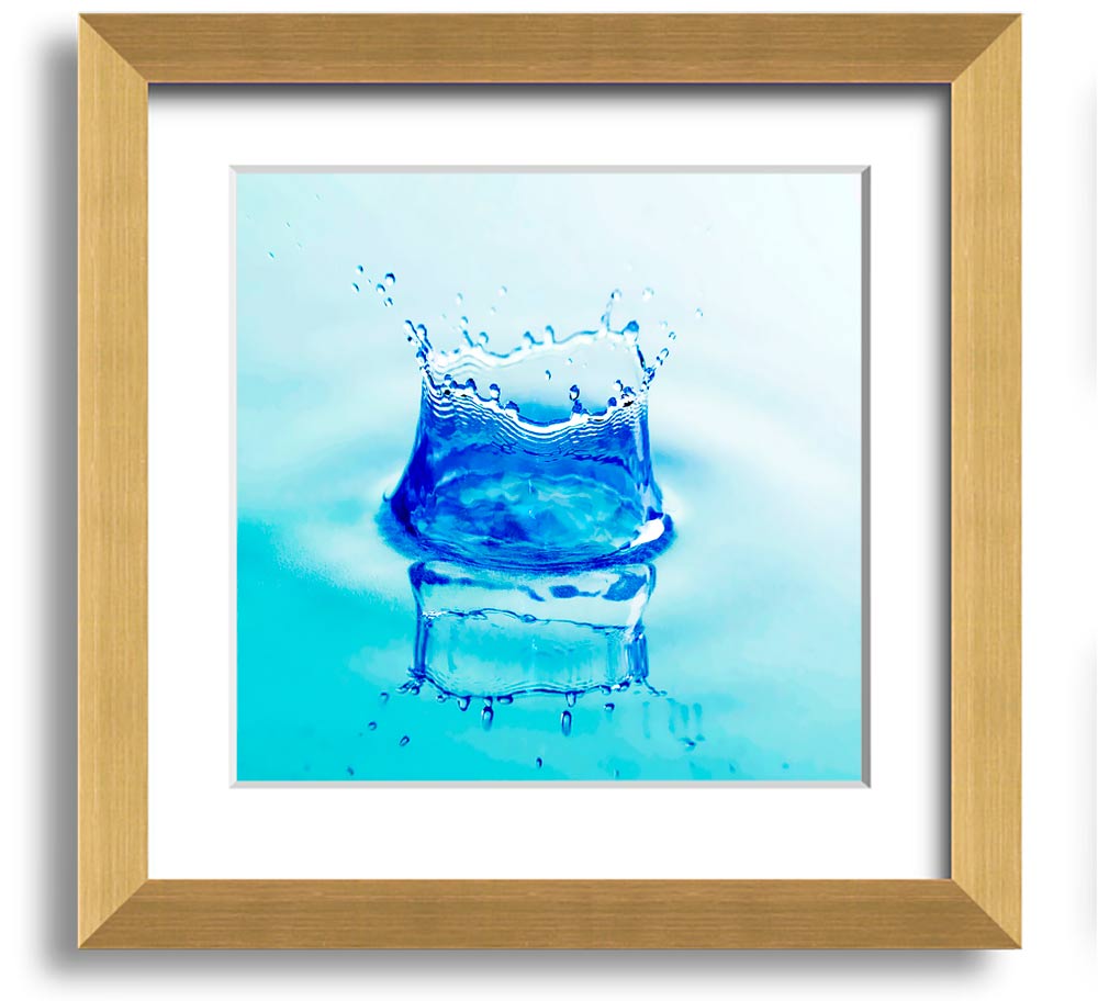 Aqua Splash Square Framed Print showcasing vibrant aqua tones in a stylish square frame, ready to hang.