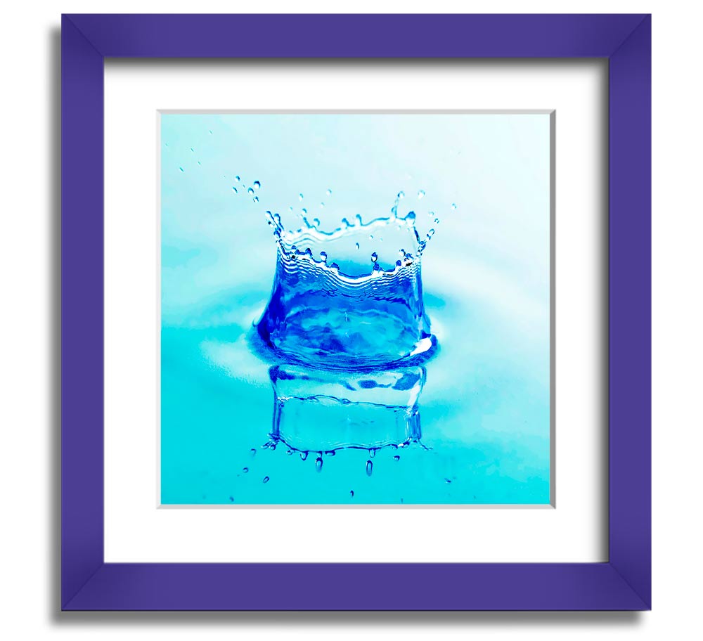 Aqua Splash Square Framed Print showcasing vibrant aqua tones in a stylish square frame, ready to hang.