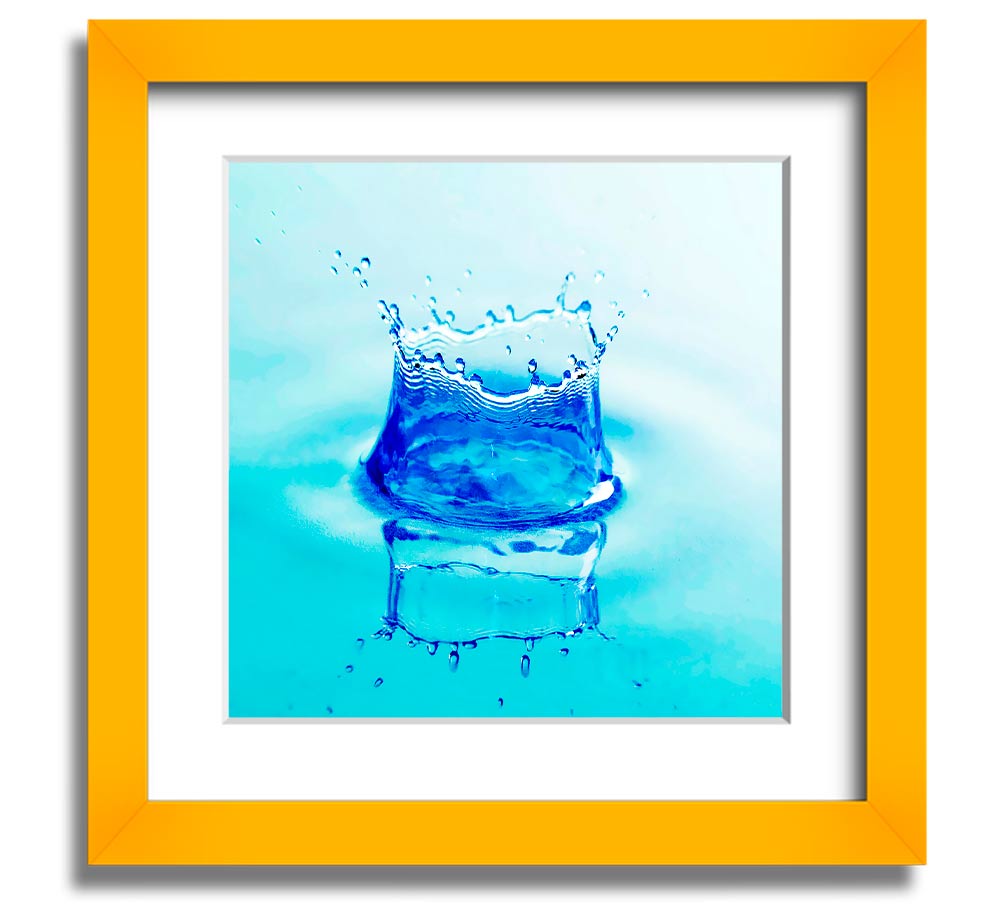 Aqua Splash Square Framed Print showcasing vibrant aqua tones in a stylish square frame, ready to hang.