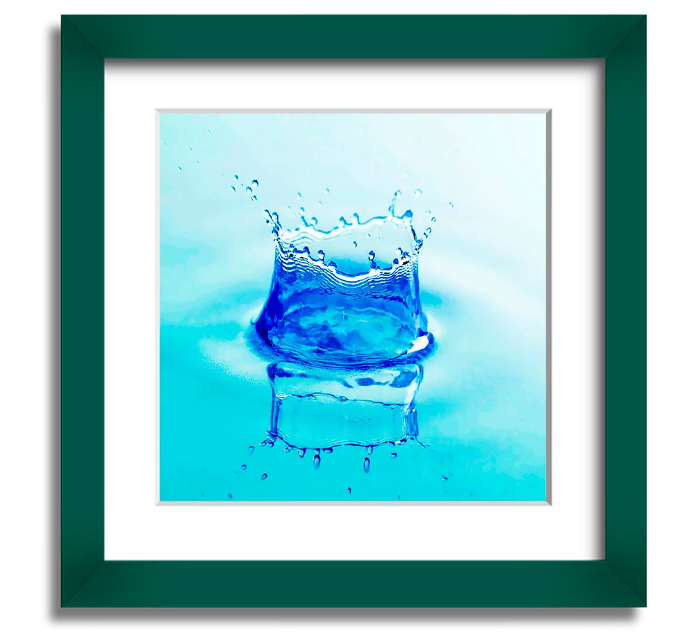 Aqua Splash Square Framed Print showcasing vibrant aqua tones in a stylish square frame, ready to hang.