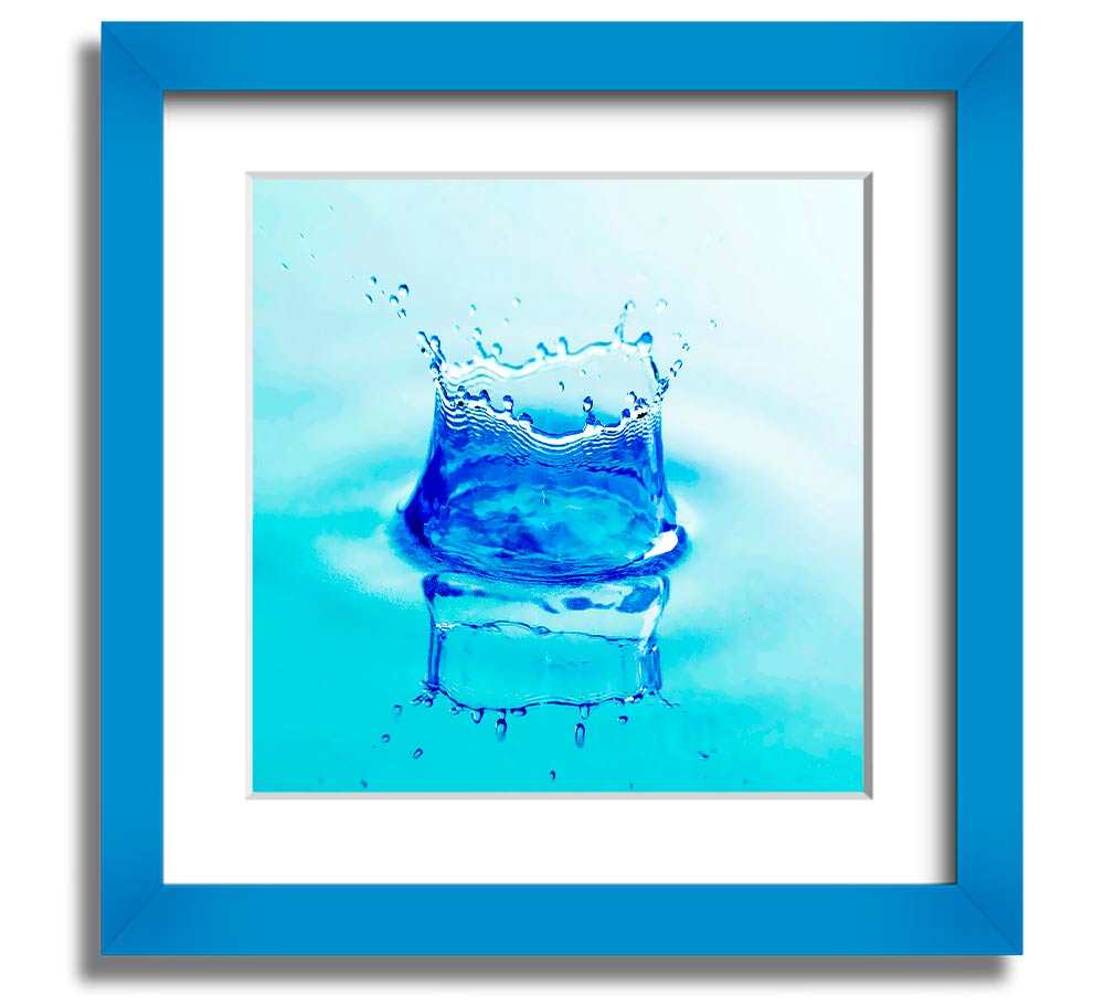 Aqua Splash Square Framed Print showcasing vibrant aqua tones in a stylish square frame, ready to hang.