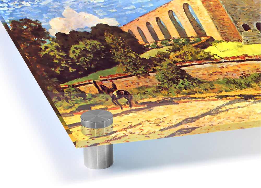 Acrylic print of Aqueduct In Port Marly by Sisley, showcasing vibrant colors and intricate details on 5mm thick acrylic glass.