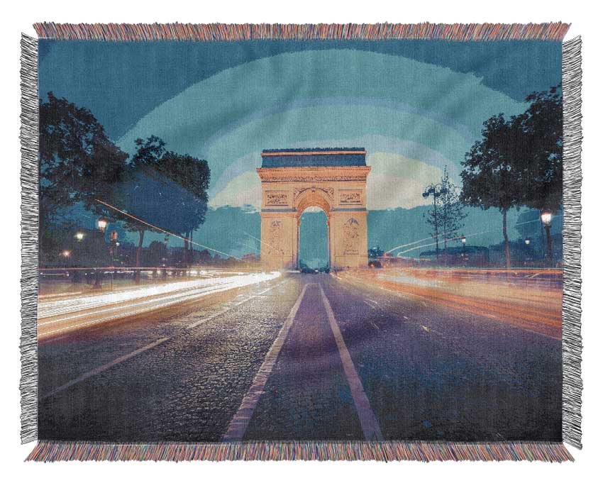 Luxurious Arc De Triomphe 11 throw blanket made from 100% cotton, featuring a thermal weave design, perfect for enhancing home decor.