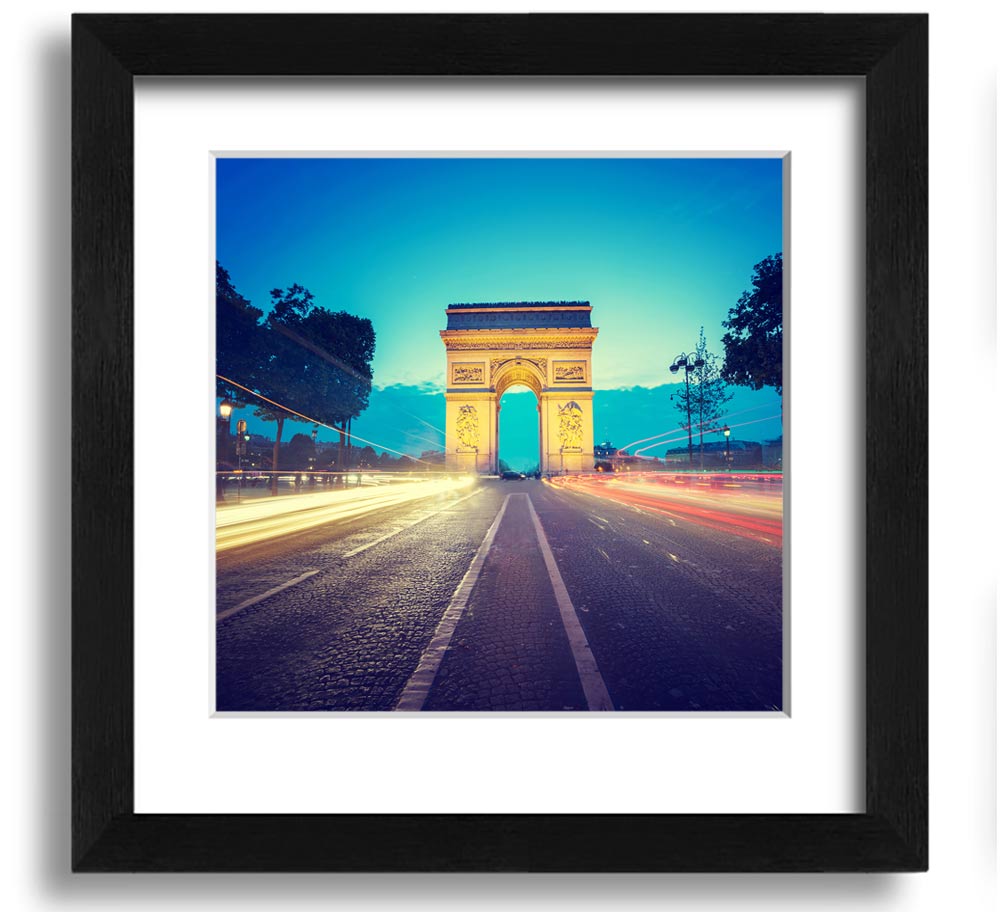 Arc De Triomphe 11 Square Framed Print showcasing the iconic Paris landmark in a stylish frame.