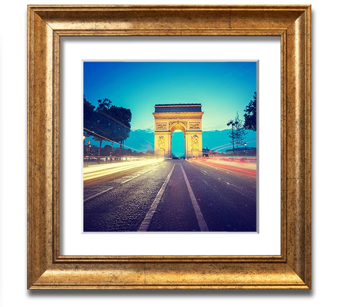 Arc De Triomphe 11 Square Framed Print showcasing the iconic Paris landmark in a stylish frame.