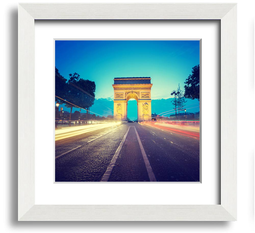 Arc De Triomphe 11 Square Framed Print showcasing the iconic Paris landmark in a stylish frame.