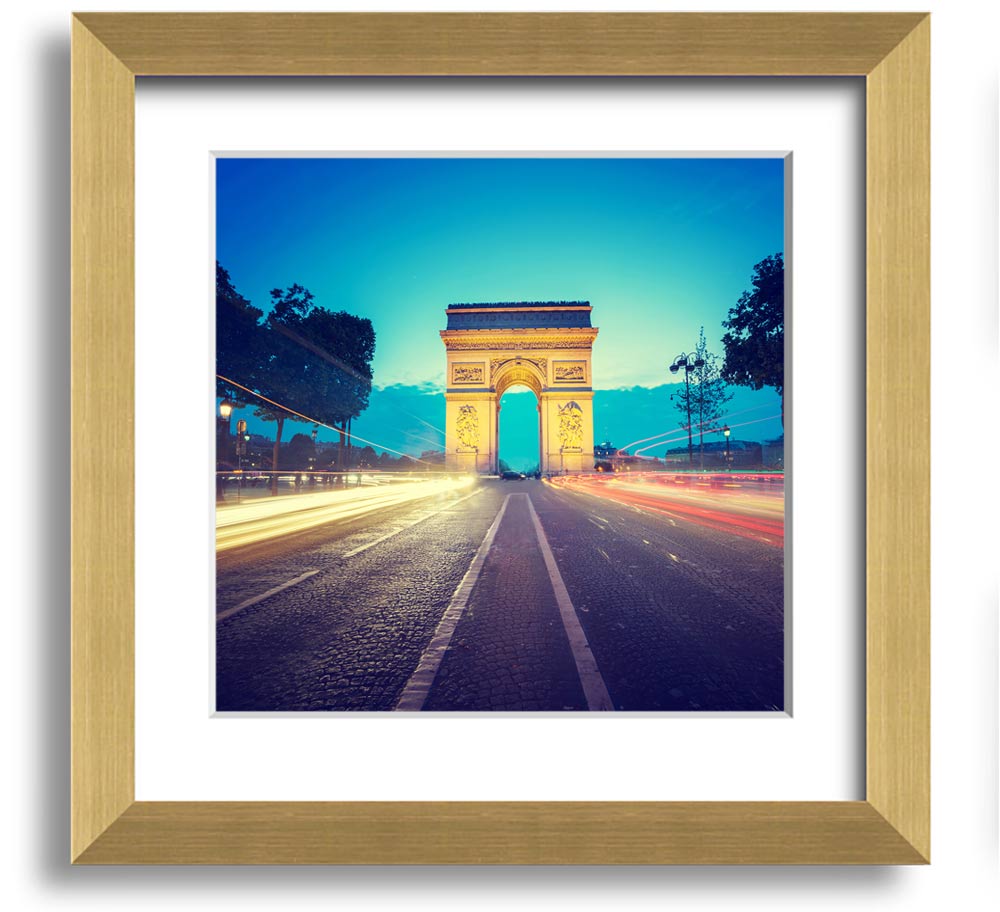 Arc De Triomphe 11 Square Framed Print showcasing the iconic Paris landmark in a stylish frame.