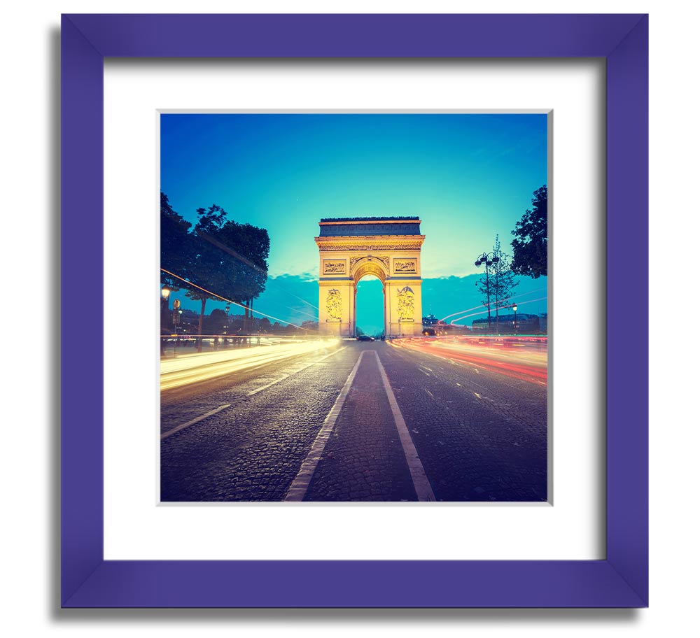 Arc De Triomphe 11 Square Framed Print showcasing the iconic Paris landmark in a stylish frame.