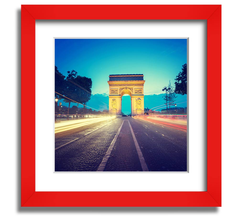 Arc De Triomphe 11 Square Framed Print showcasing the iconic Paris landmark in a stylish frame.