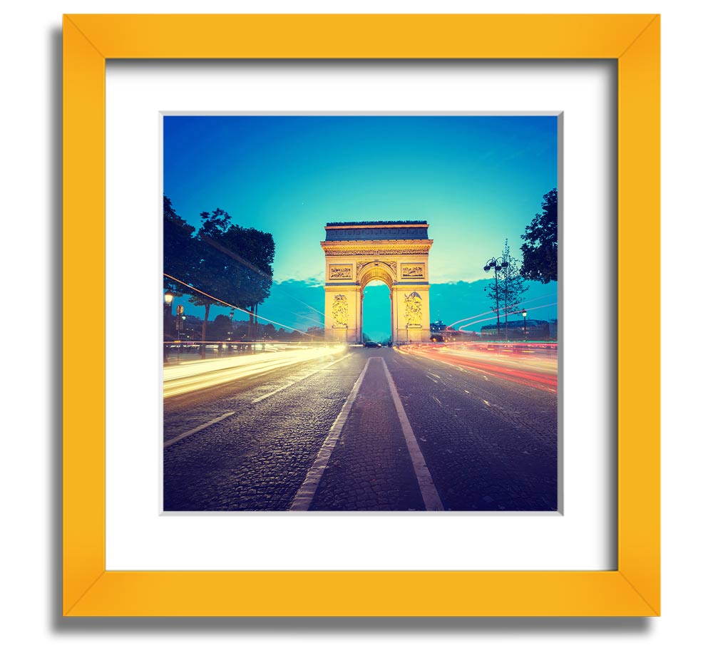 Arc De Triomphe 11 Square Framed Print showcasing the iconic Paris landmark in a stylish frame.