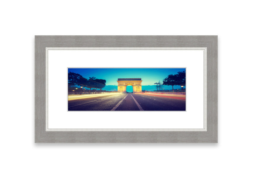 Framed print of Arc De Triomphe 11, showcasing intricate details and vibrant colors, available in various frame colors.