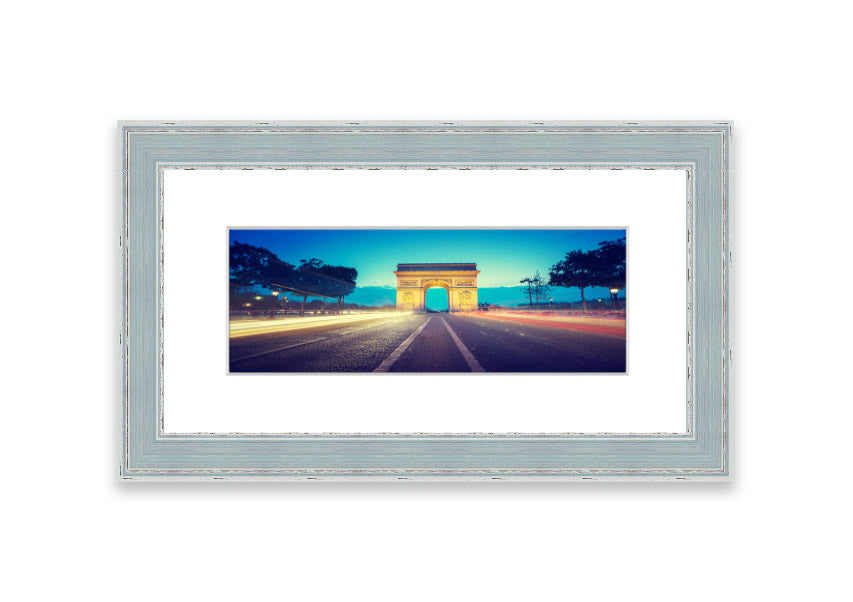 Framed print of Arc De Triomphe 11, showcasing intricate details and vibrant colors, available in various frame colors.