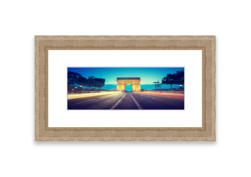 Framed print of Arc De Triomphe 11, showcasing intricate details and vibrant colors, available in various frame colors.