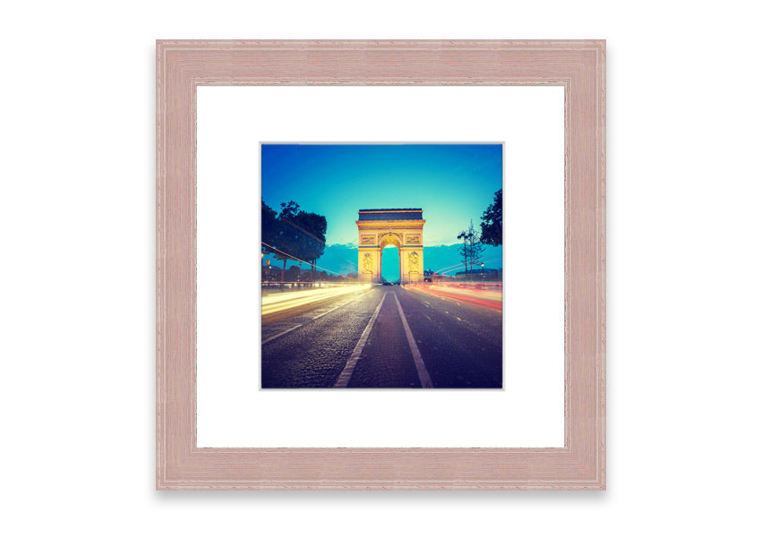 Framed print of Arc De Triomphe 11, showcasing intricate details and vibrant colors, available in various frame colors.