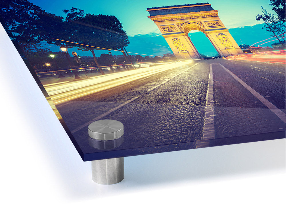 Arc De Triomphe 11 acrylic print showcasing vibrant colors on 5mm thick acrylic glass, ready to hang.