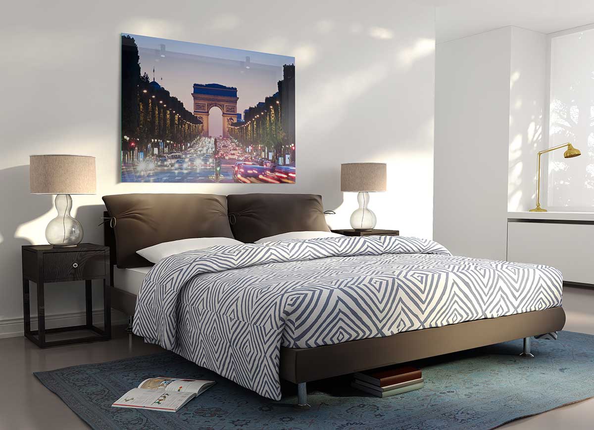 Arc De Triomphe 10 glass print showcasing modern art with vibrant colors and intricate details, perfect for home decor.