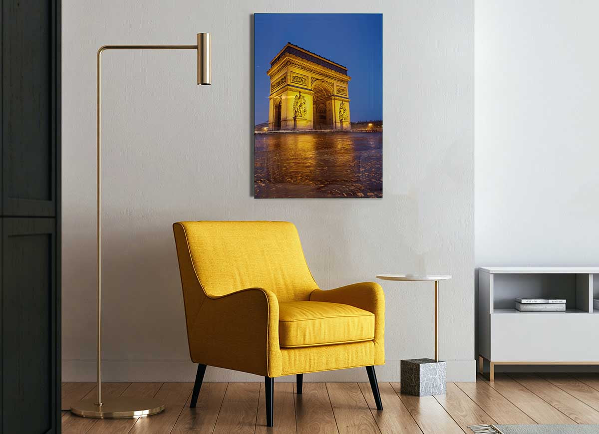 Arc De Triomphe 3 glass print showcasing vibrant colors and modern design, perfect for home decor.