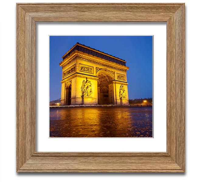 Arc De Triomphe 3 Square Framed Print in multiple frame colors, showcasing the iconic Paris landmark.