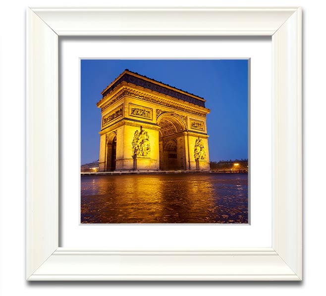 Arc De Triomphe 3 Square Framed Print in multiple frame colors, showcasing the iconic Paris landmark.