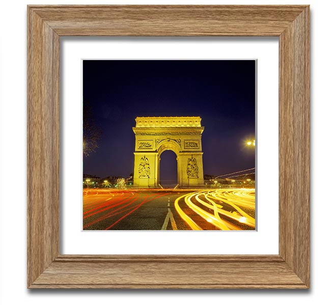 Arc De Triomphe 4 Square Framed Print showcasing the iconic monument in a stylish frame.