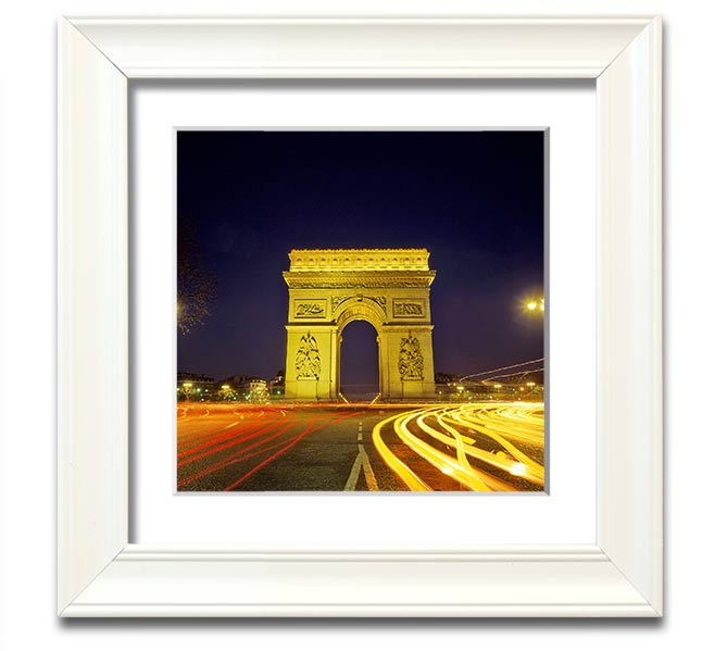 Arc De Triomphe 4 Square Framed Print showcasing the iconic monument in a stylish frame.