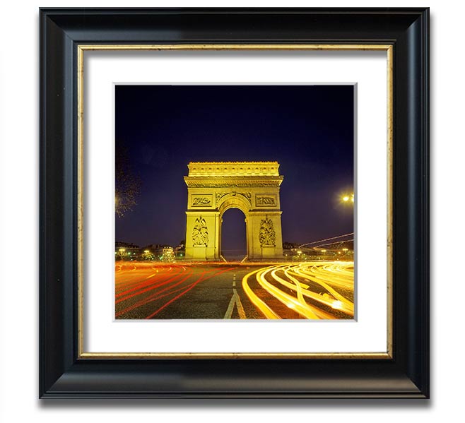 Arc De Triomphe 4 Square Framed Print showcasing the iconic monument in a stylish frame.