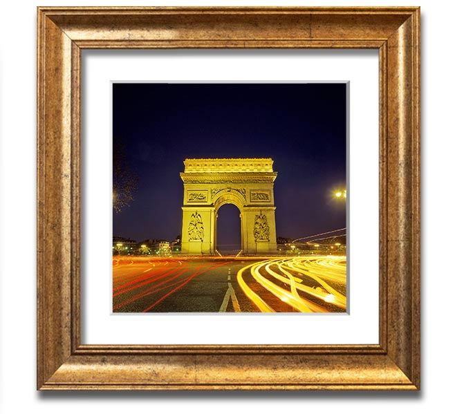 Arc De Triomphe 4 Square Framed Print showcasing the iconic monument in a stylish frame.