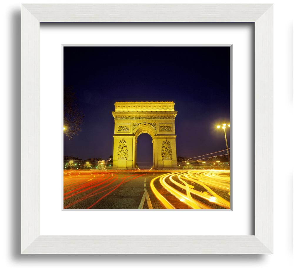 Arc De Triomphe 4 Square Framed Print showcasing the iconic monument in a stylish frame.