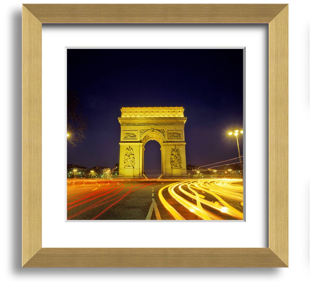 Arc De Triomphe 4 Square Framed Print showcasing the iconic monument in a stylish frame.