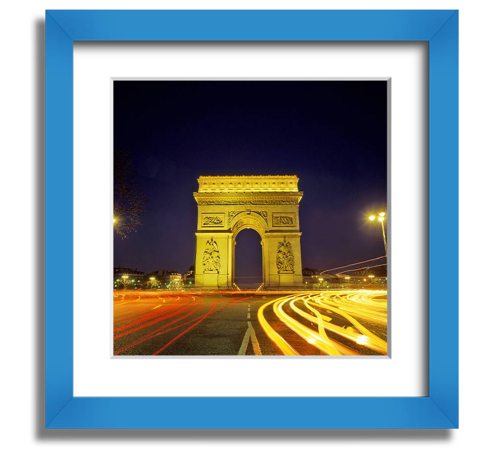 Arc De Triomphe 4 Square Framed Print showcasing the iconic monument in a stylish frame.