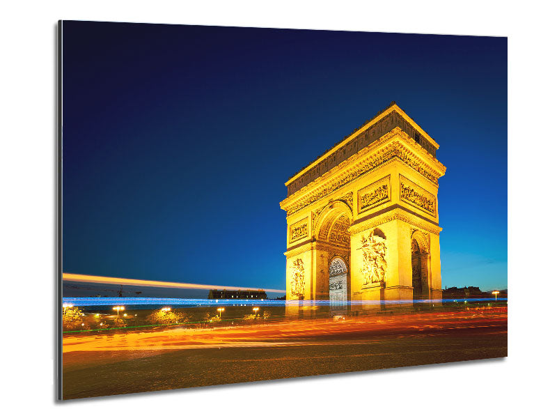 Arc De Triomphe 5 art piece printed on brushed aluminium dibond, showcasing vibrant colors and modern design.