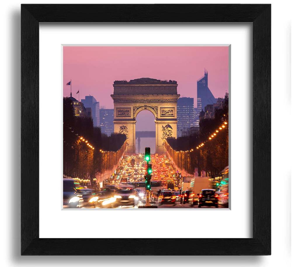 Arc De Triomphe 6 Square Framed Print showcasing the iconic monument in a stylish frame.