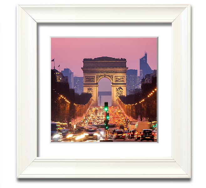 Arc De Triomphe 6 Square Framed Print showcasing the iconic monument in a stylish frame.