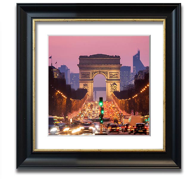 Arc De Triomphe 6 Square Framed Print showcasing the iconic monument in a stylish frame.