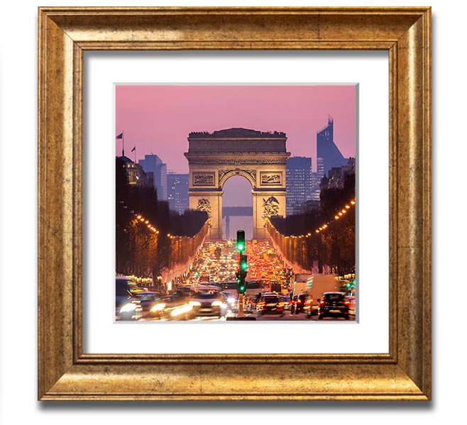 Arc De Triomphe 6 Square Framed Print showcasing the iconic monument in a stylish frame.