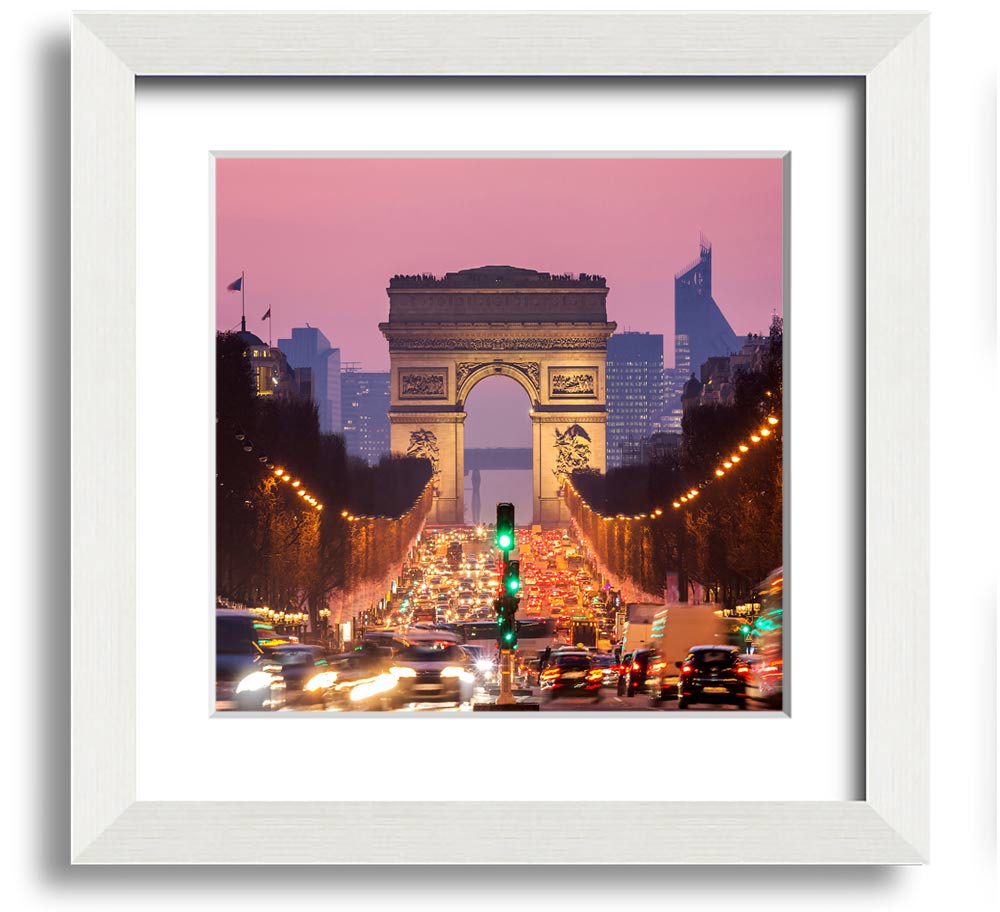 Arc De Triomphe 6 Square Framed Print showcasing the iconic monument in a stylish frame.