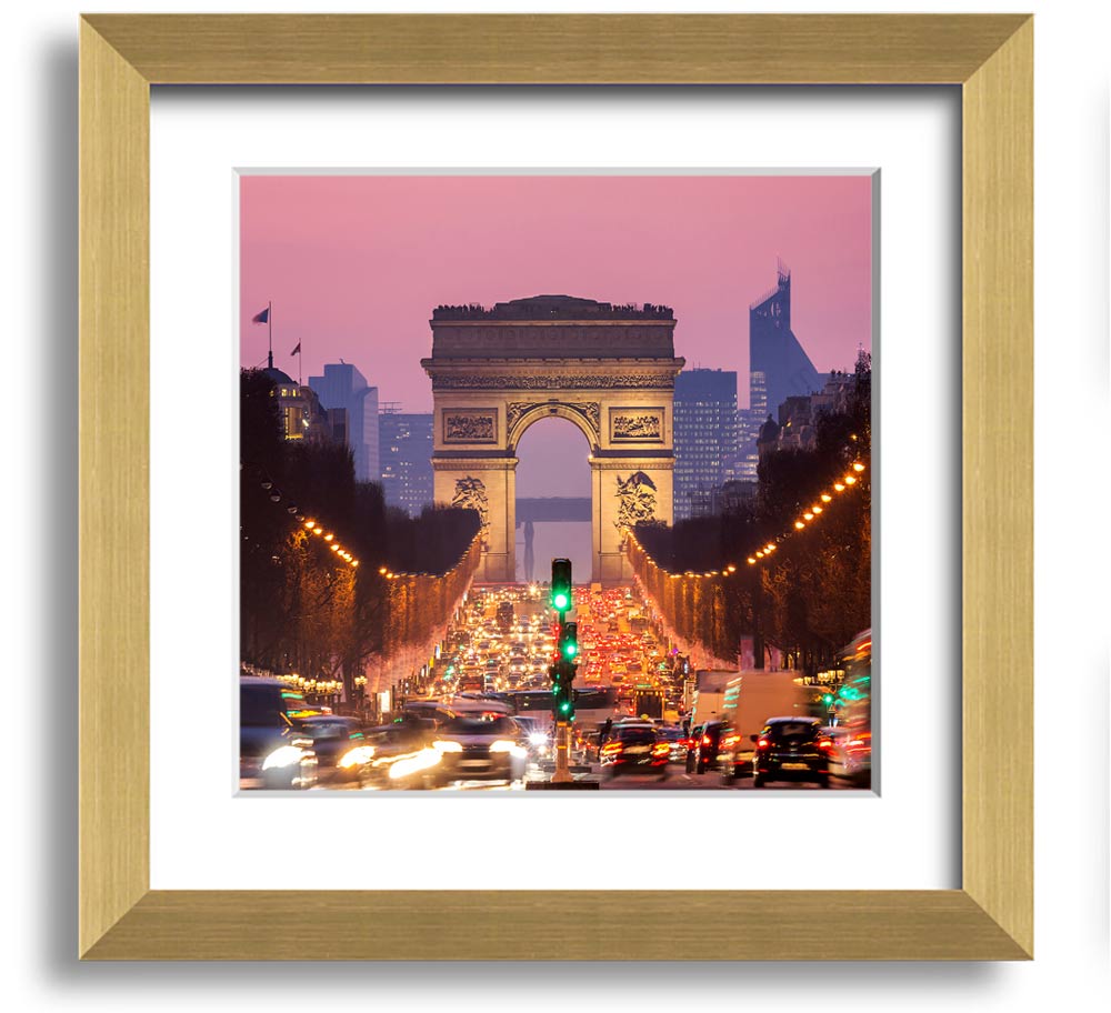 Arc De Triomphe 6 Square Framed Print showcasing the iconic monument in a stylish frame.