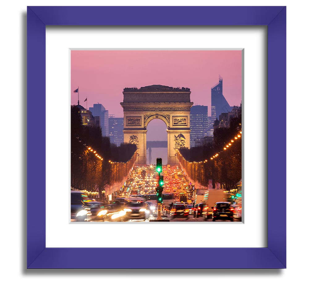 Arc De Triomphe 6 Square Framed Print showcasing the iconic monument in a stylish frame.