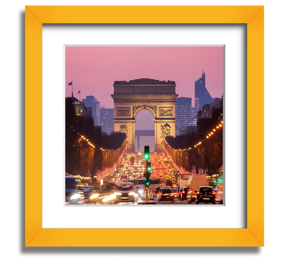 Arc De Triomphe 6 Square Framed Print showcasing the iconic monument in a stylish frame.