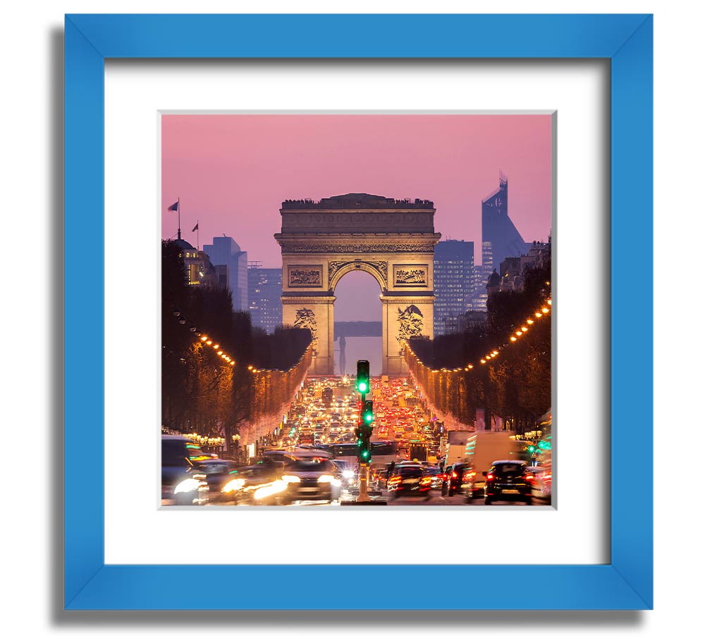 Arc De Triomphe 6 Square Framed Print showcasing the iconic monument in a stylish frame.