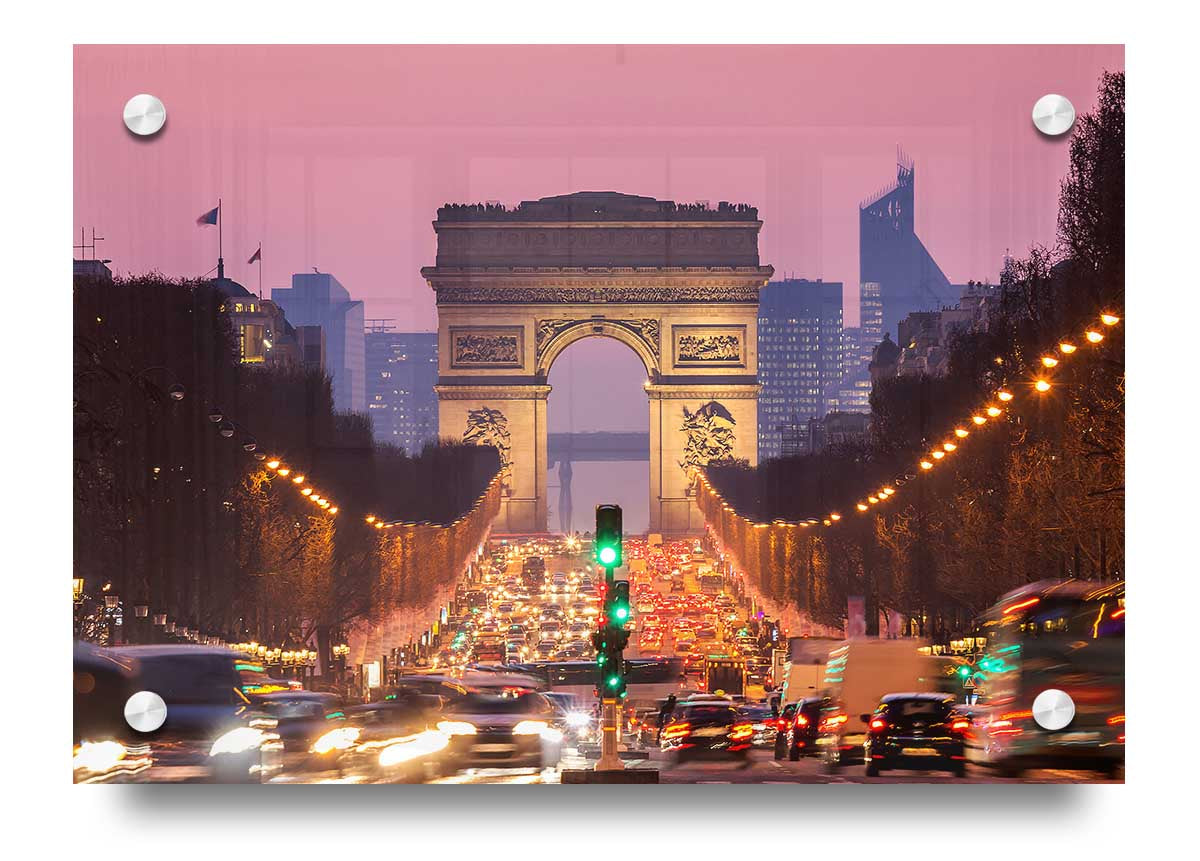 Arc De Triomphe 6 acrylic print showcasing vibrant colors on 5mm thick acrylic glass, ready to hang.