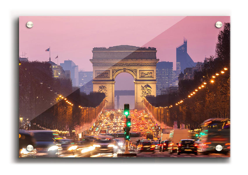 Arc De Triomphe 6 acrylic print showcasing vibrant colors on 5mm thick acrylic glass, ready to hang.