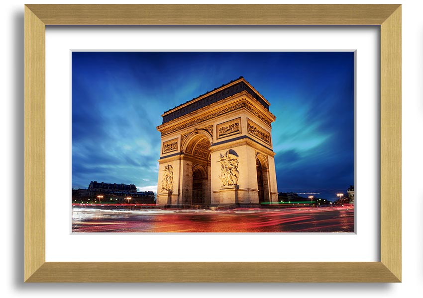 Arc De Triomphe 7 framed print showcasing the iconic monument in a stylish frame, ready to hang.